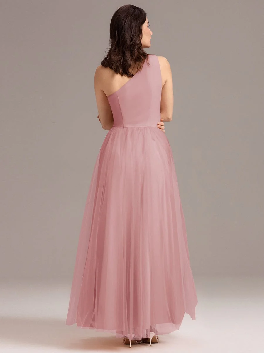 ever ARCADIA|Designer A-line One Shoulder Maxi Tulle Bridesmaid Dress - Image 27