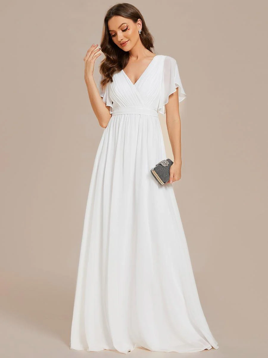 ever LEORA|A-Line Pleated Chiffon Tie-Waist Bridesmaid Dress - Image 96