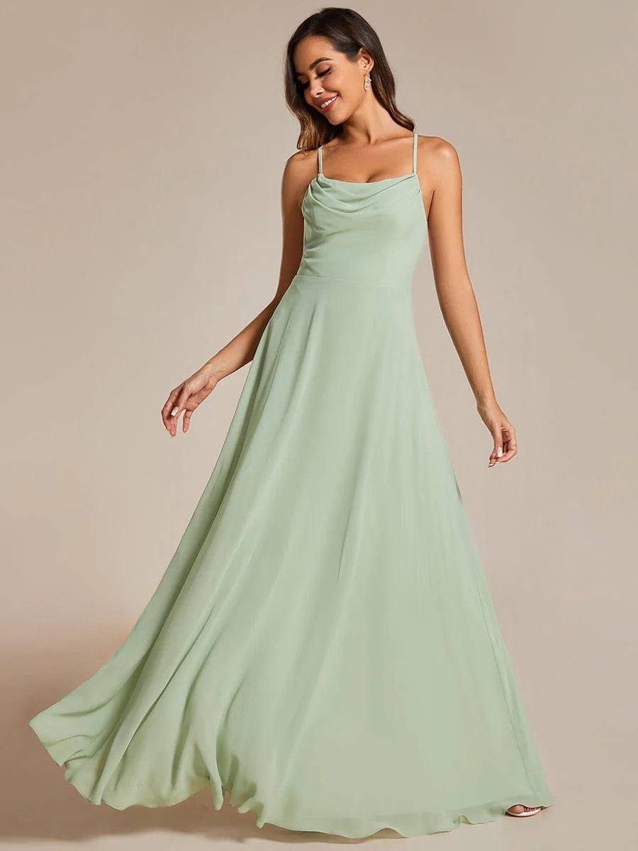 Adjustable Spaghetti Strap Chiffon A-Line Bridesmaid Dresses(Final Sale) - Image 11
