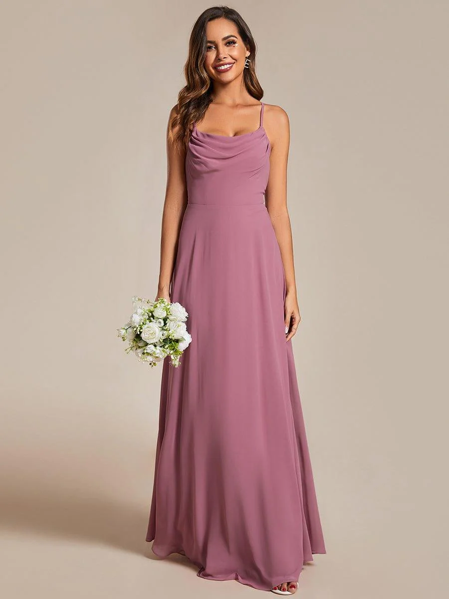 Adjustable Spaghetti Strap Chiffon A-Line Bridesmaid Dresses(Final Sale) - Image 14