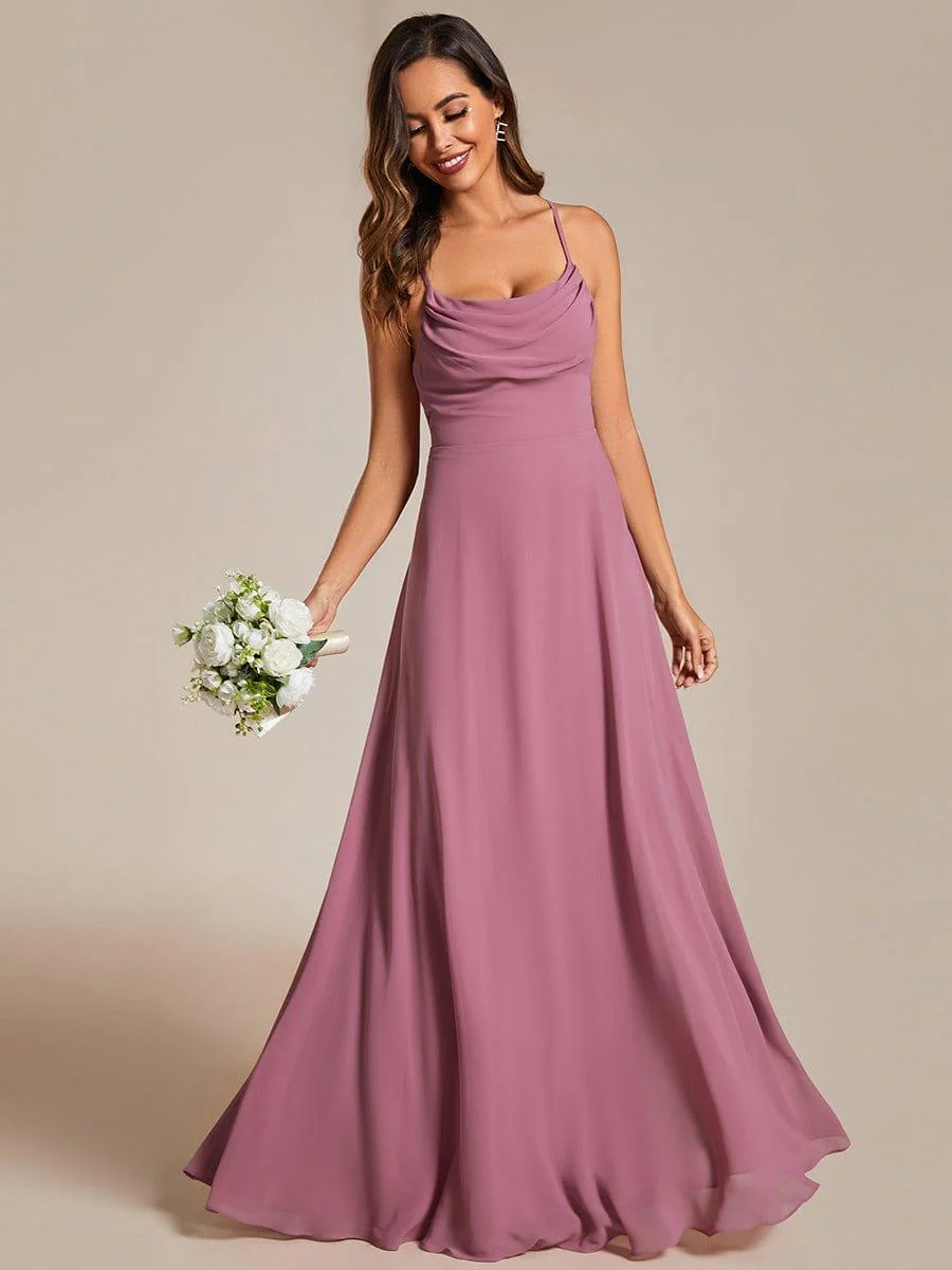 Adjustable Spaghetti Strap Chiffon A-Line Bridesmaid Dresses(Final Sale) - Image 15