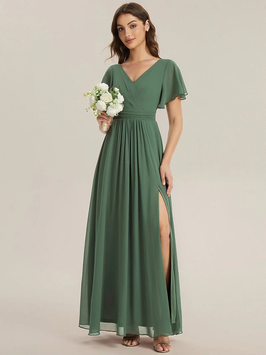 ever JESSLYN|Applique Chiffon Ruffle Sleeve Dress