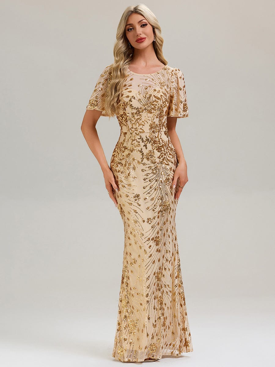 ever VIVIANE|Designer Open Back Sequin Evening Dress - Image 11