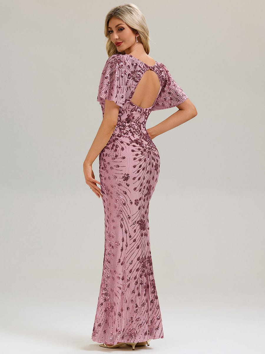 ever VIVIANE|Designer Open Back Sequin Evening Dress - Image 2