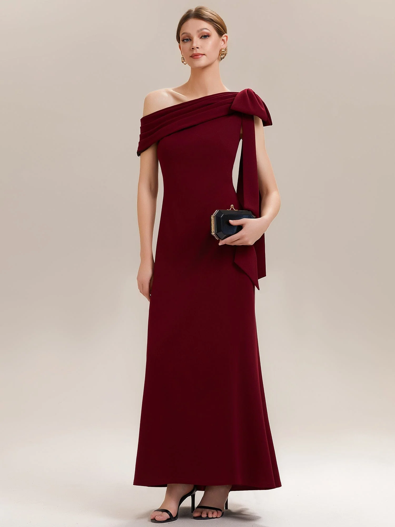 ever NOIR|Bow Knit Sleeveless Dress - Image 3