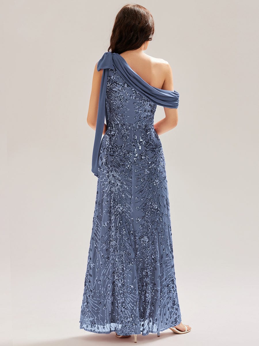 ever BELLAMY|Bow Sequin One Shoulder Evening Dress - Image 15
