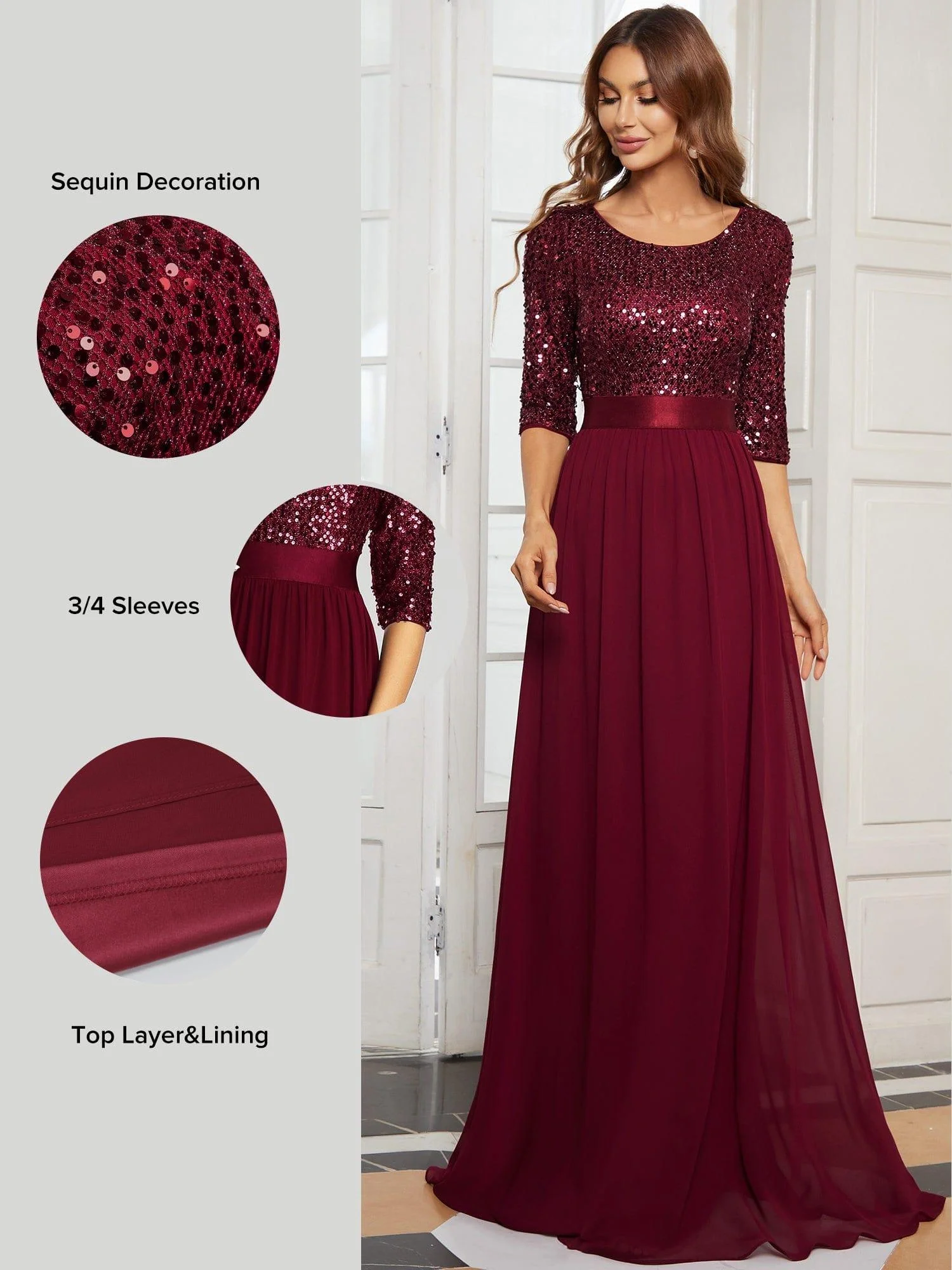 Burgundy Concert Dresses - Image 28