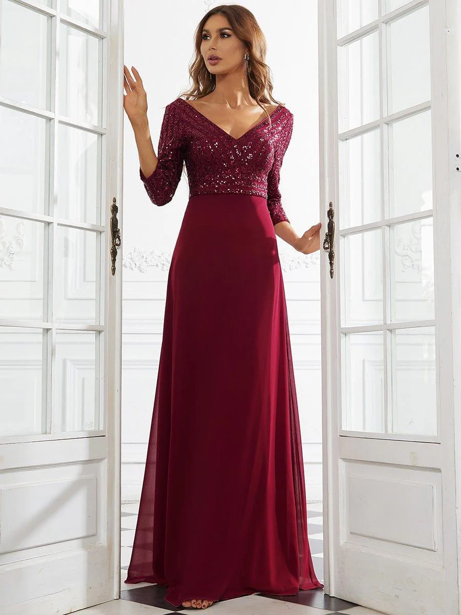 Burgundy Concert Dresses - Image 34