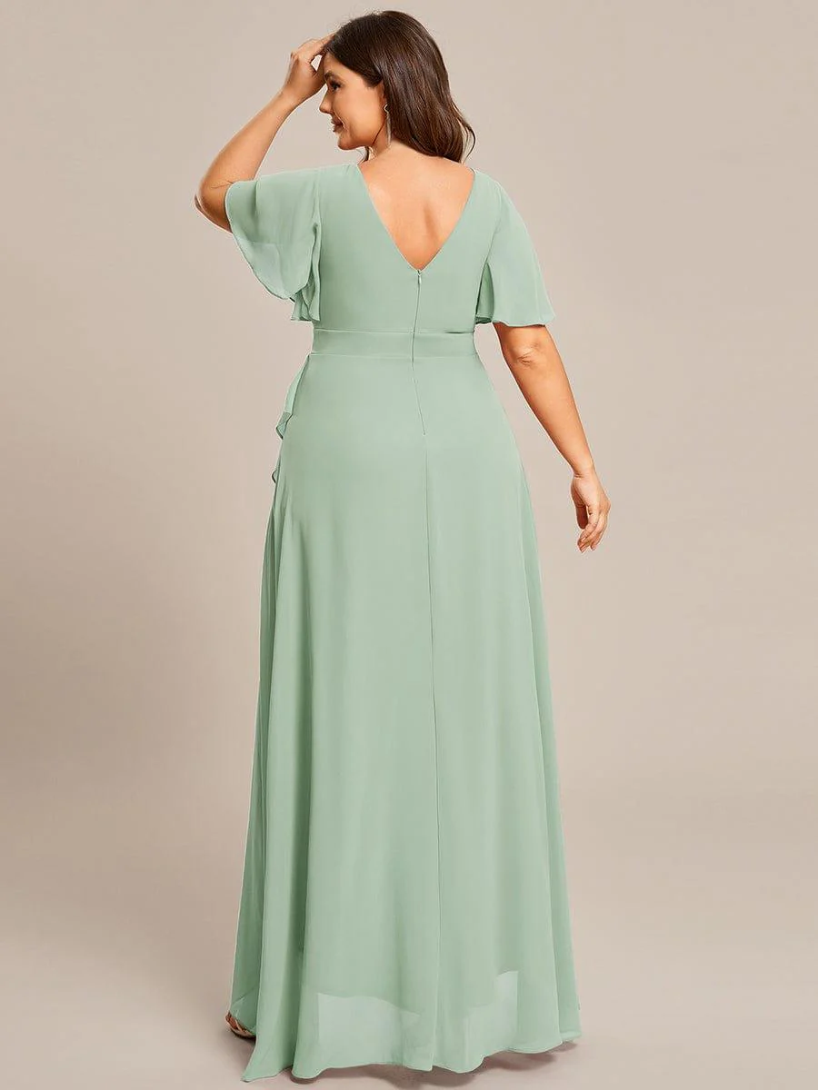 ever OREE|Charming Chiffon Bridesmaid Dress with Lotus Leaf Hemline(Final Sale) - Image 110