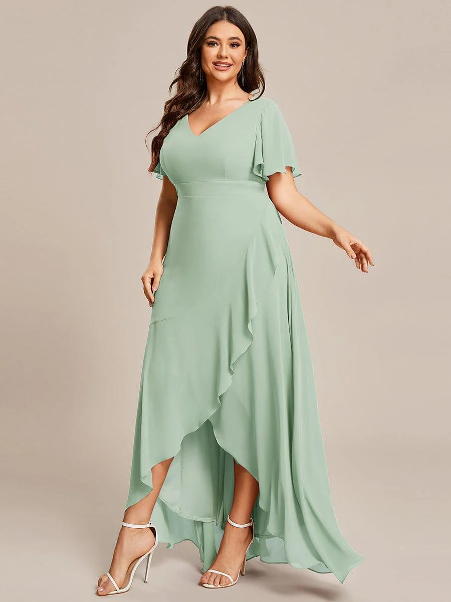 ever OREE|Charming Chiffon Bridesmaid Dress with Lotus Leaf Hemline(Final Sale) - Image 112