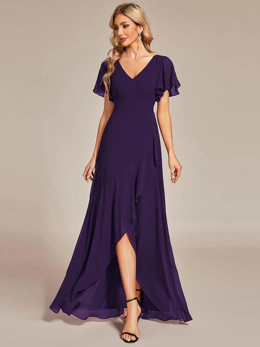 ever OREE|Charming Chiffon Bridesmaid Dress with Lotus Leaf Hemline(Final Sale) - Image 114