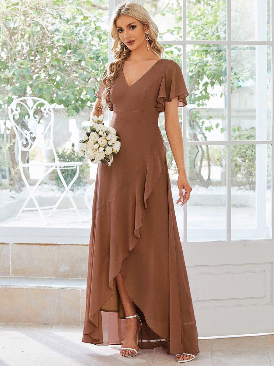 ever OREE|Charming Chiffon Bridesmaid Dress with Lotus Leaf Hemline(Final Sale) - Image 175