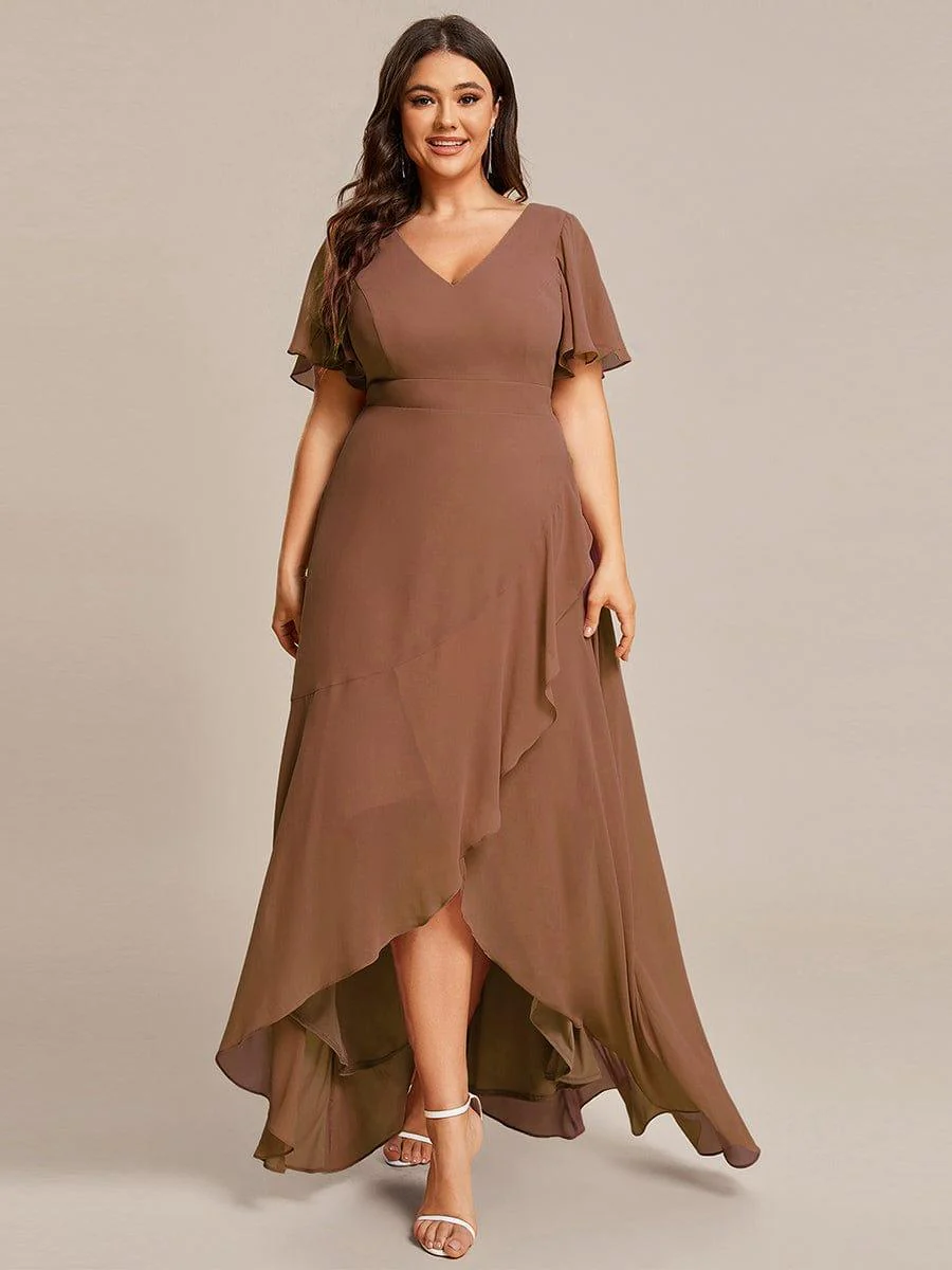 ever OREE|Charming Chiffon Bridesmaid Dress with Lotus Leaf Hemline(Final Sale) - Image 177