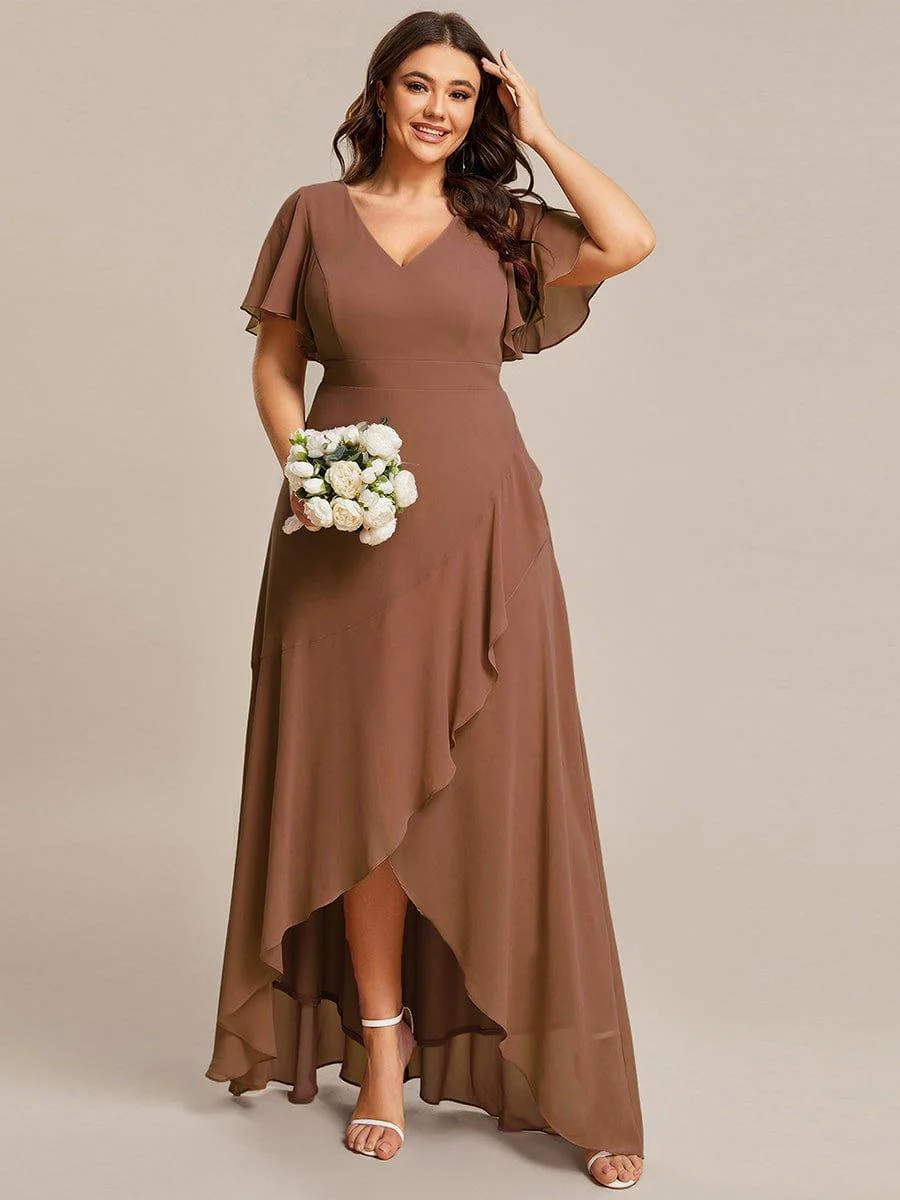 ever OREE|Charming Chiffon Bridesmaid Dress with Lotus Leaf Hemline(Final Sale) - Image 180