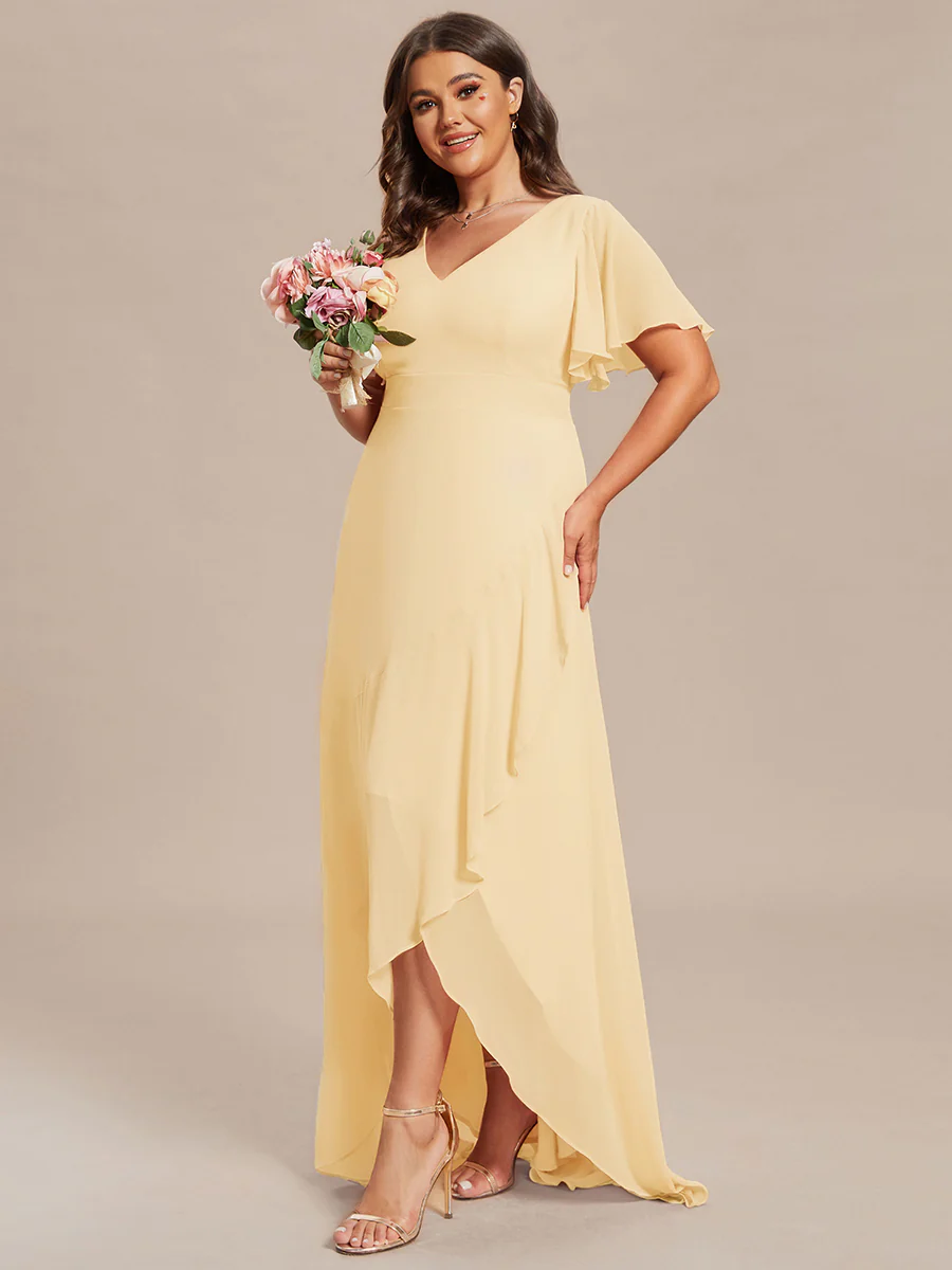 ever OREE|Charming Chiffon Bridesmaid Dress with Lotus Leaf Hemline(Final Sale) - Image 201