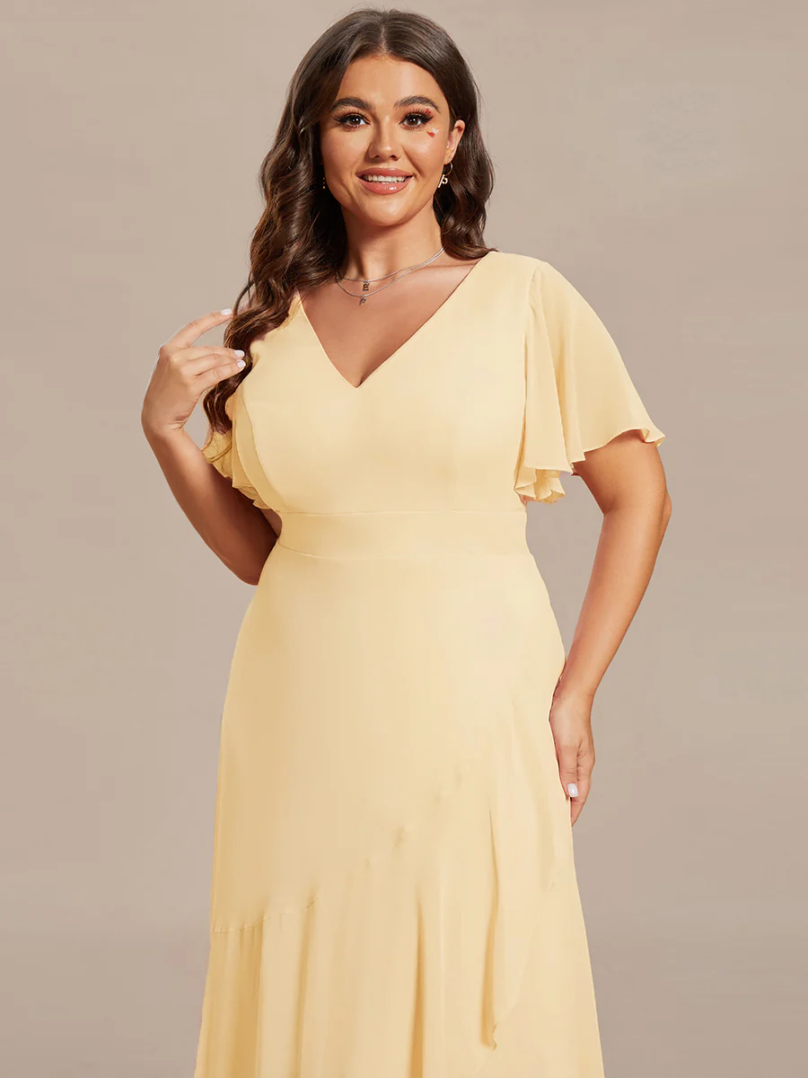 ever OREE|Charming Chiffon Bridesmaid Dress with Lotus Leaf Hemline(Final Sale) - Image 203