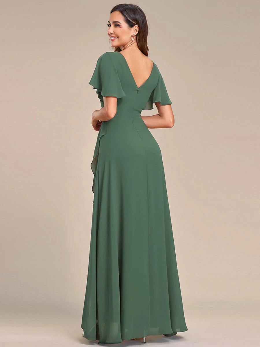ever OREE|Charming Chiffon Bridesmaid Dress with Lotus Leaf Hemline(Final Sale) - Image 207