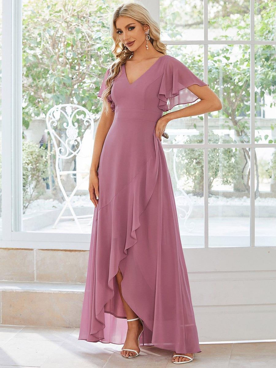 ever OREE|Charming Chiffon Bridesmaid Dress with Lotus Leaf Hemline(Final Sale) - Image 21
