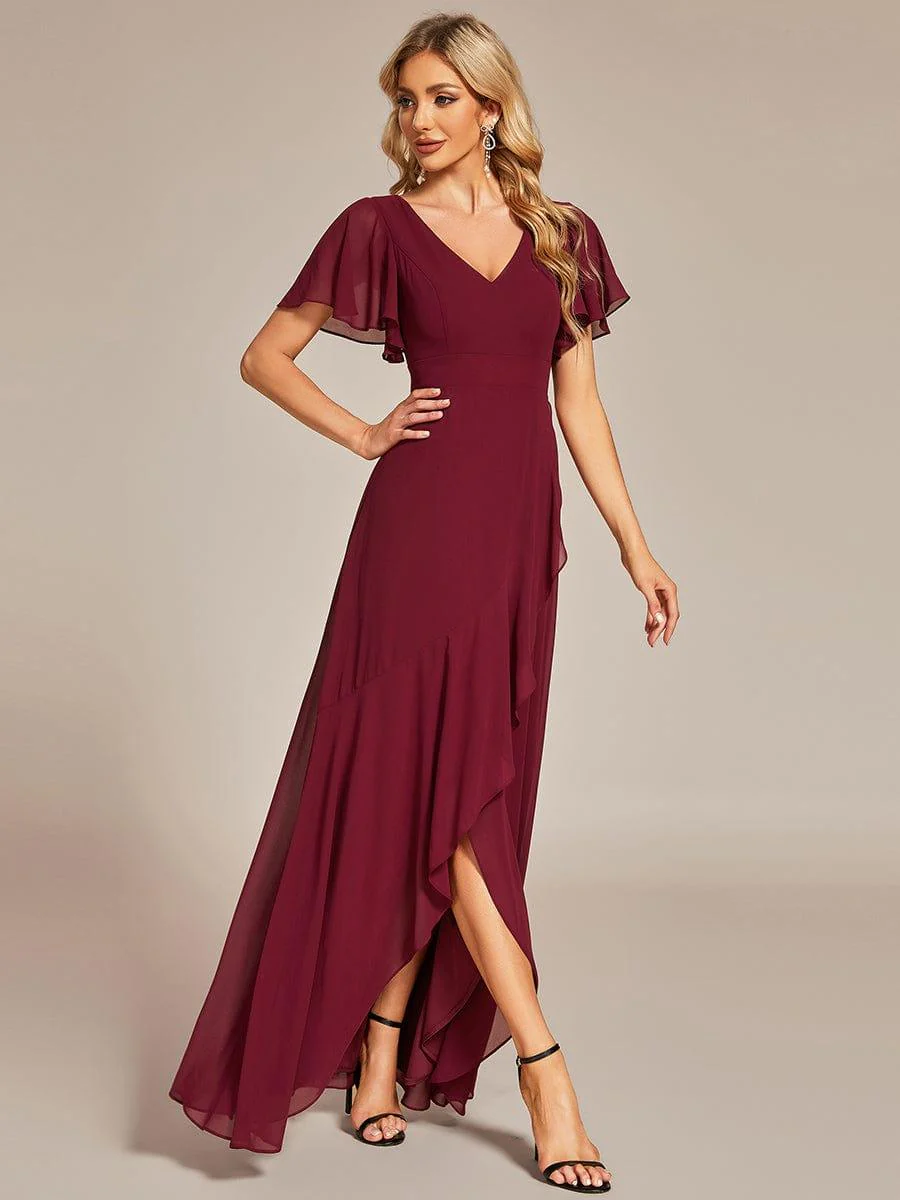 ever OREE|Charming Chiffon Bridesmaid Dress with Lotus Leaf Hemline(Final Sale) - Image 30