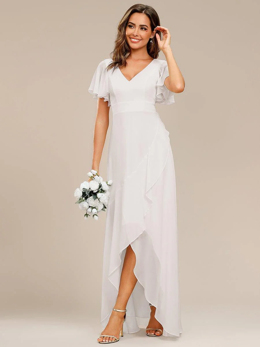 ever OREE|Charming Chiffon Bridesmaid Dress with Lotus Leaf Hemline(Final Sale) - Image 45