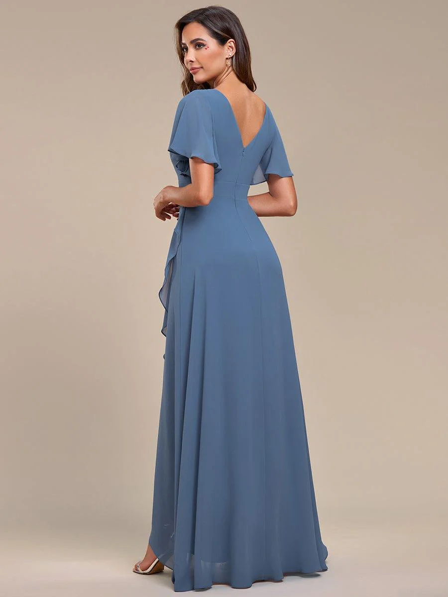ever OREE|Charming Chiffon Bridesmaid Dress with Lotus Leaf Hemline(Final Sale) - Image 62