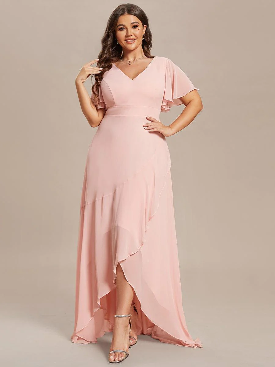 ever OREE|Charming Chiffon Bridesmaid Dress with Lotus Leaf Hemline(Final Sale) - Image 75