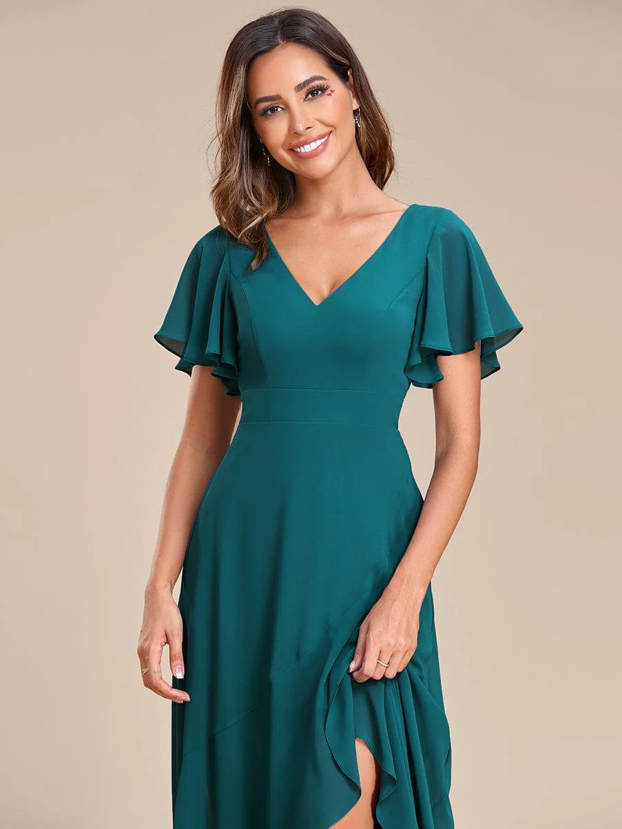 ever OREE|Charming Chiffon Bridesmaid Dress with Lotus Leaf Hemline(Final Sale) - Image 99