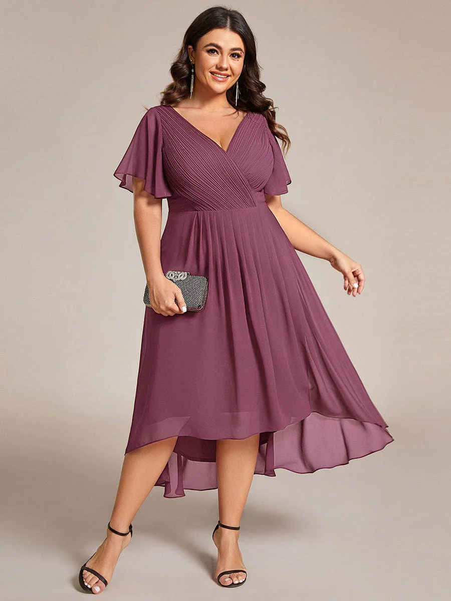 ever FAYE|Chic V Neck High-Low Evening Dress - Image 182