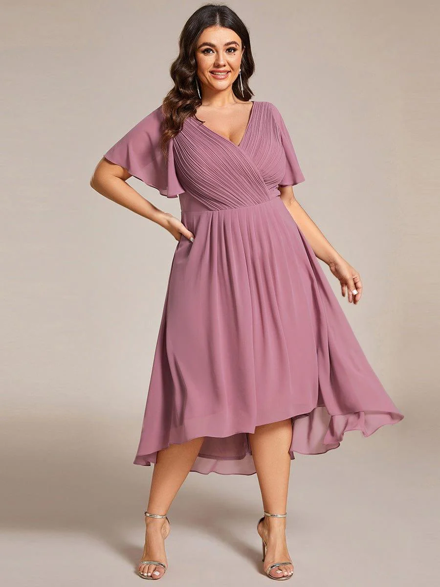 ever FAYE|Chic V Neck High-Low Evening Dress - Image 65