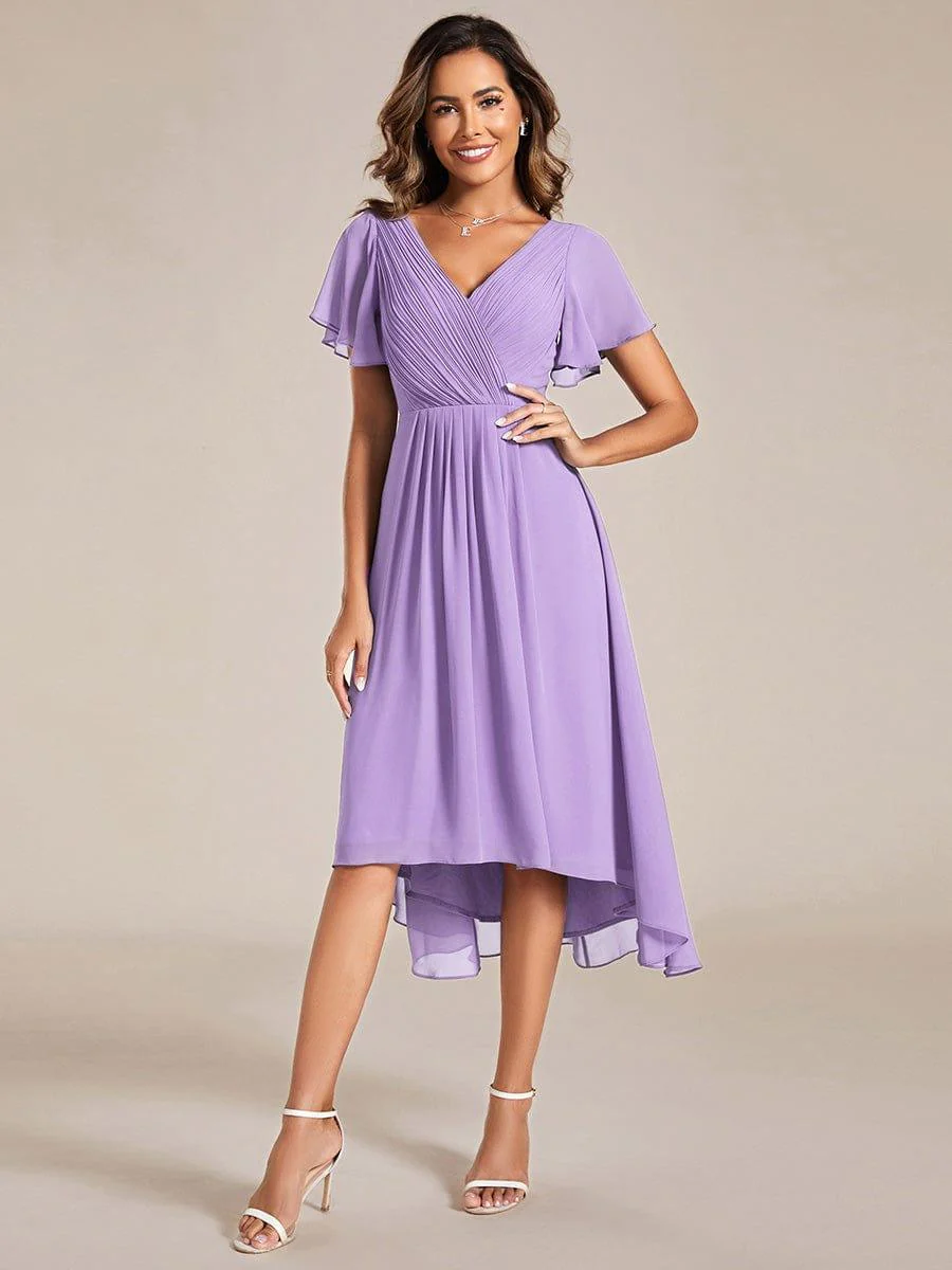 ever FAYE|Chic V Neck High-Low Wedding Guest Dress - Image 102