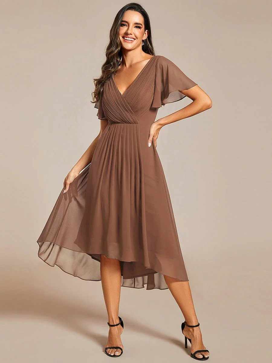 ever FAYE|Chic V Neck High-Low Wedding Guest Dress - Image 134