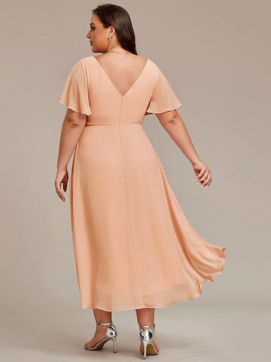 ever FAYE|Chic V Neck High-Low Wedding Guest Dress - Image 157