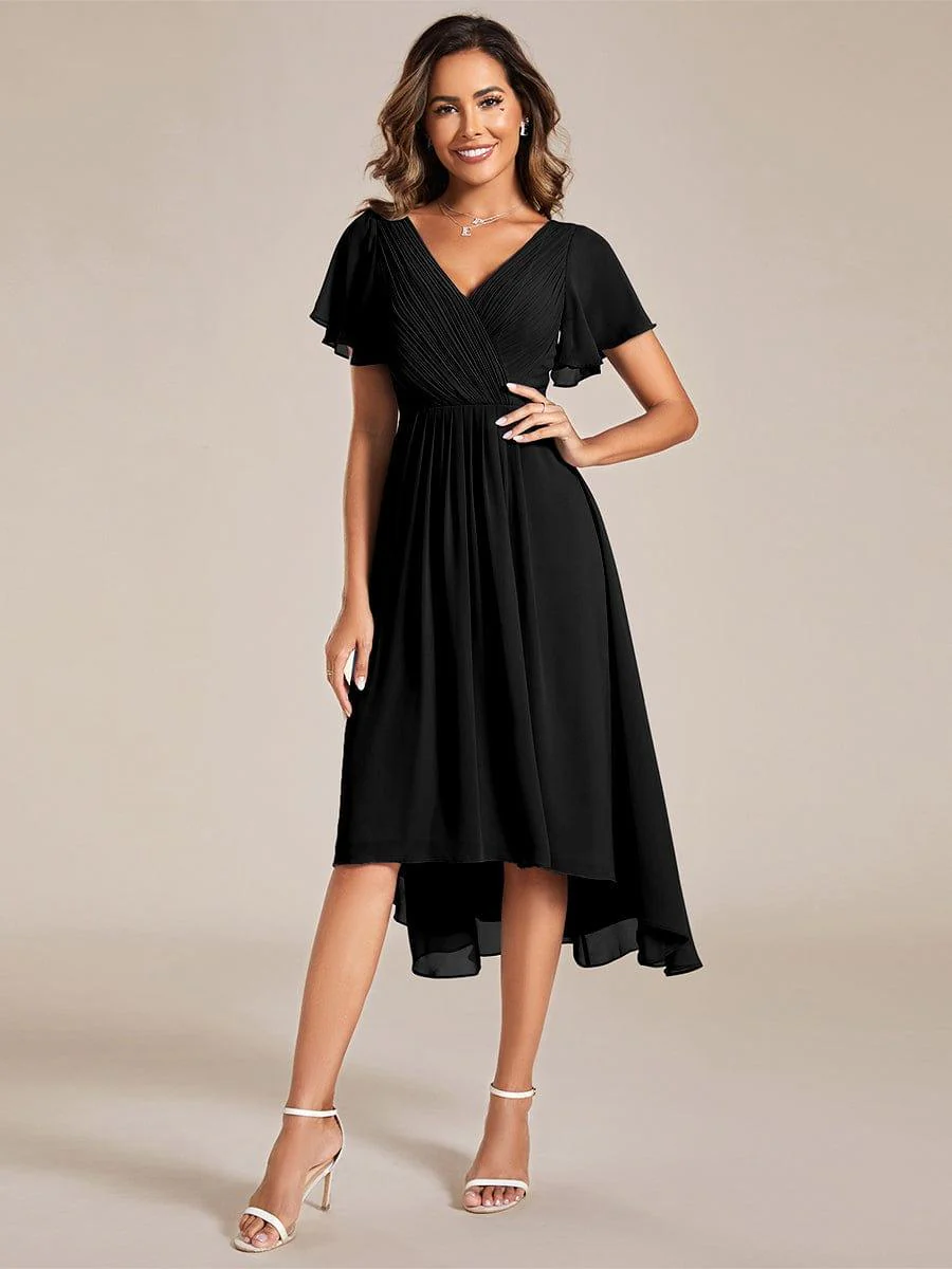 ever FAYE|Chic V Neck High-Low Wedding Guest Dress - Image 20