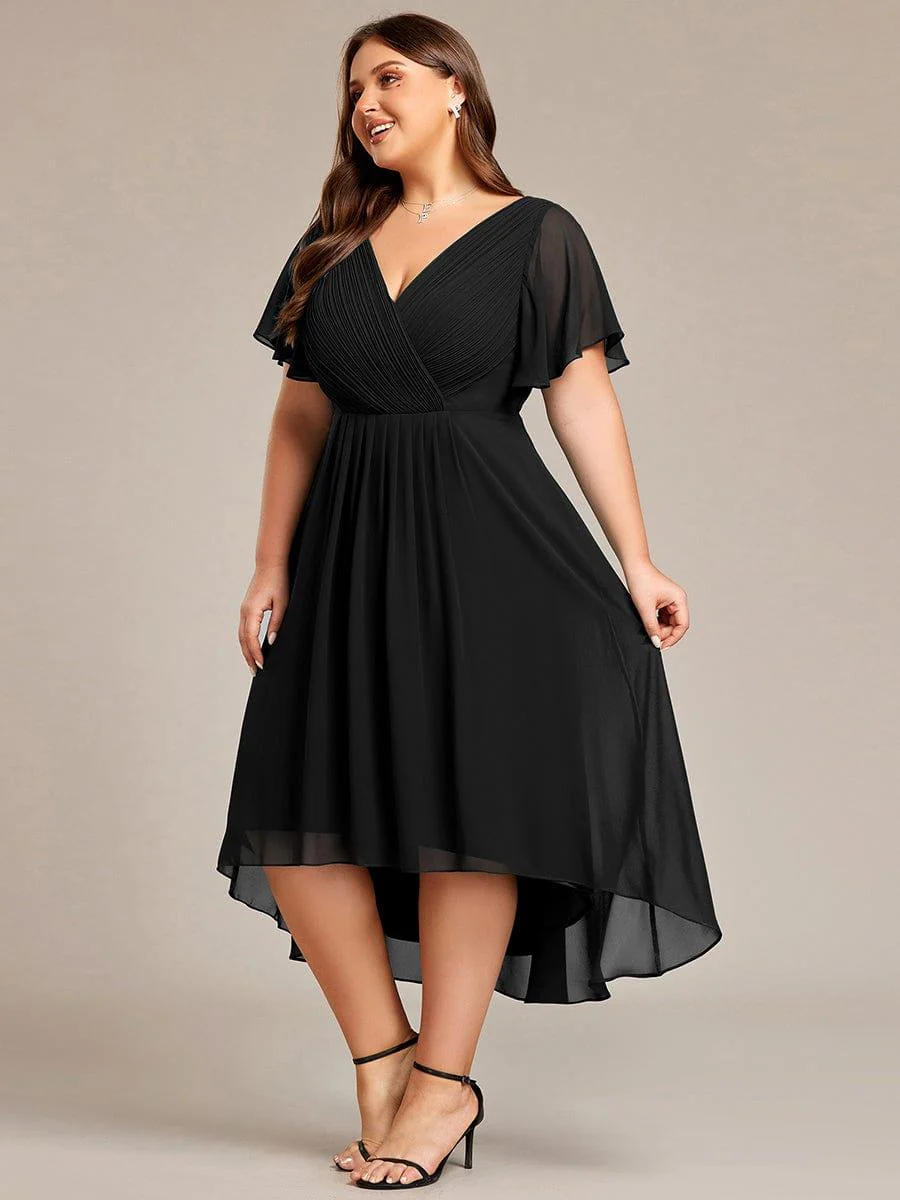ever FAYE|Chic V Neck High-Low Wedding Guest Dress - Image 28