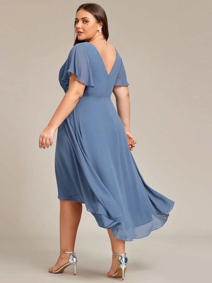 ever FAYE|Chic V Neck High-Low Wedding Guest Dress - Image 41