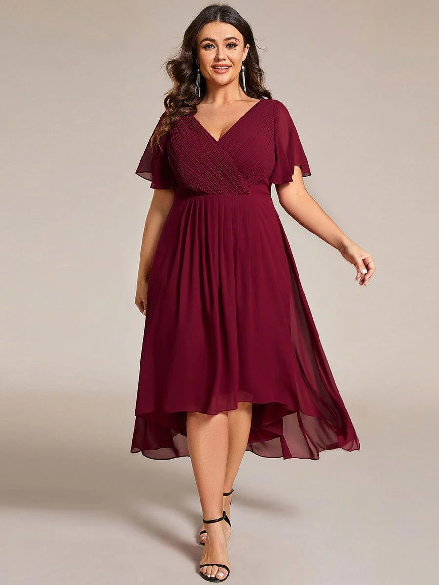 ever FAYE|Chic V Neck High-Low Wedding Guest Dress - Image 48
