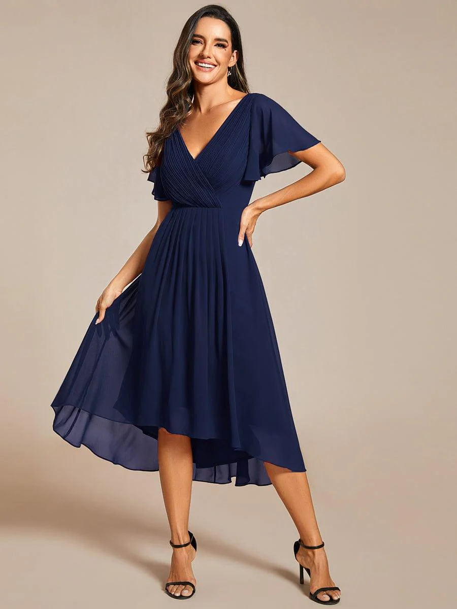 ever FAYE|Chic V Neck High-Low Wedding Guest Dress - Image 53
