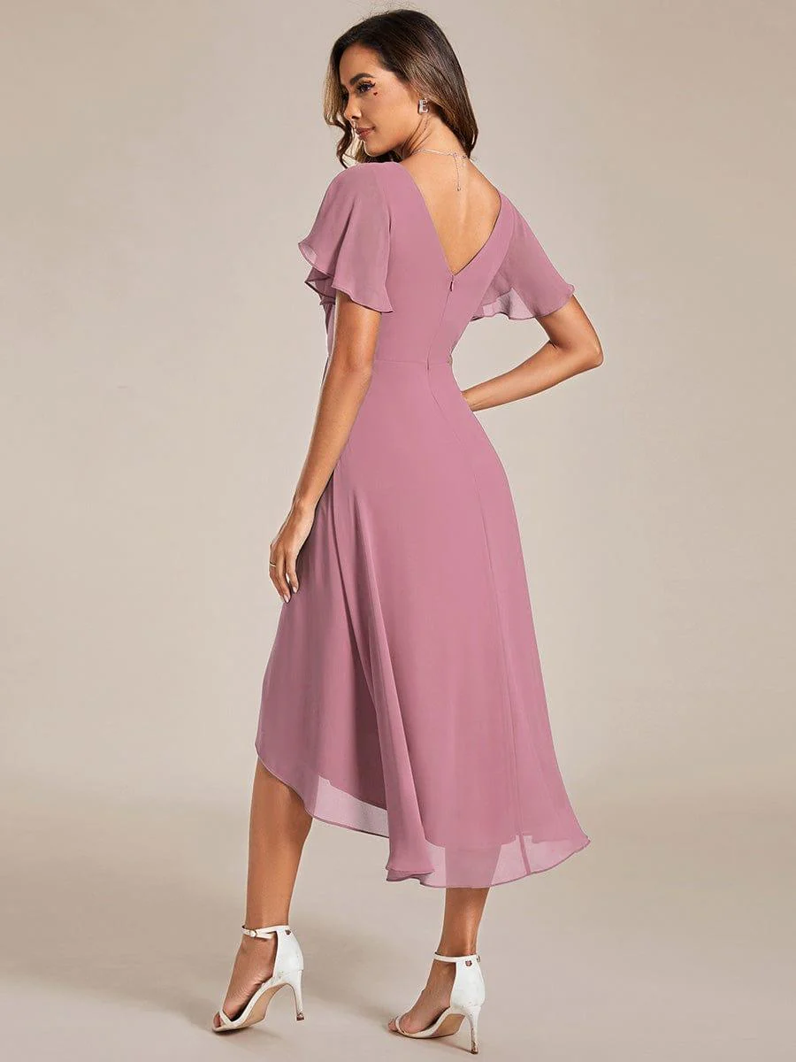 ever FAYE|Chic V Neck High-Low Wedding Guest Dress - Image 58