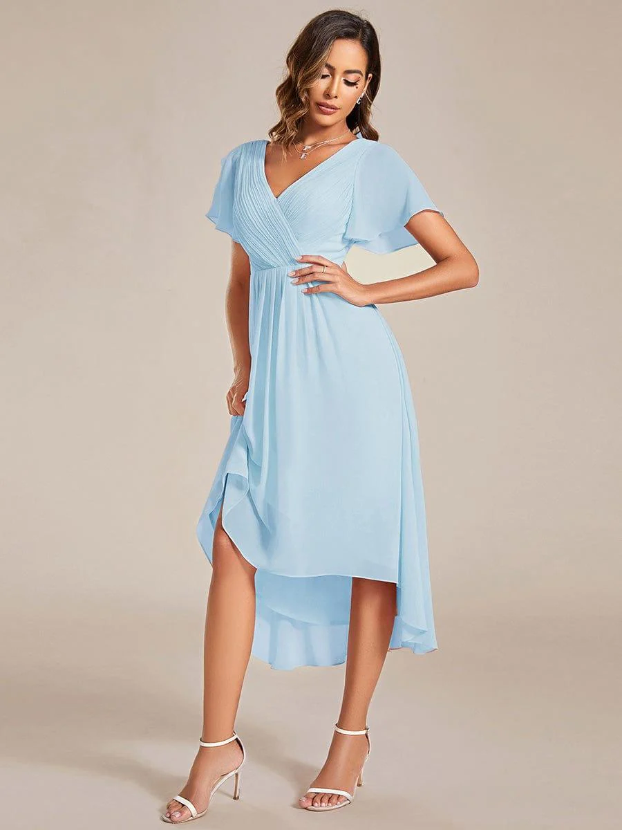 ever FAYE|Chic V Neck High-Low Wedding Guest Dress - Image 87
