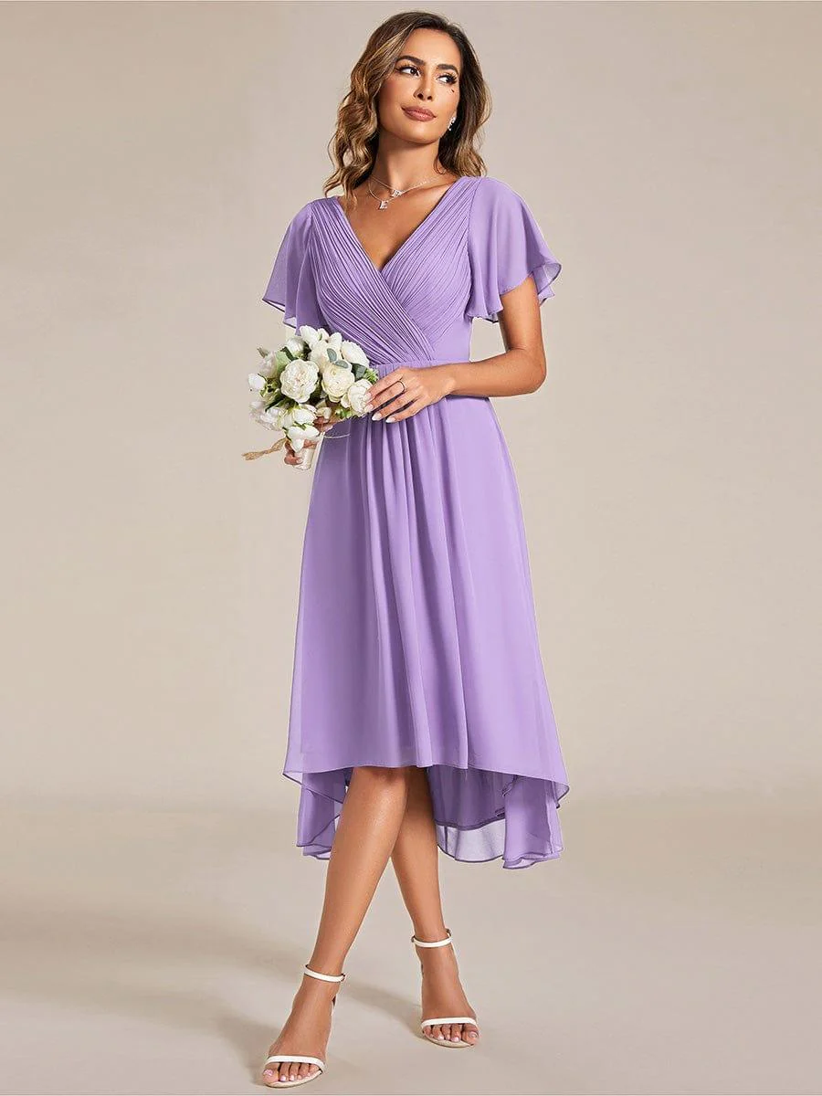 ever FAYE|Chic V Neck High-Low Wedding Guest Dress - Image 99