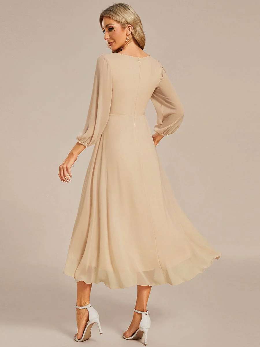 ever BRIAR|Chiffon 3/4 Sleeve V-Neck High-Low Wedding Guest Dress(Final Sale) - Image 14