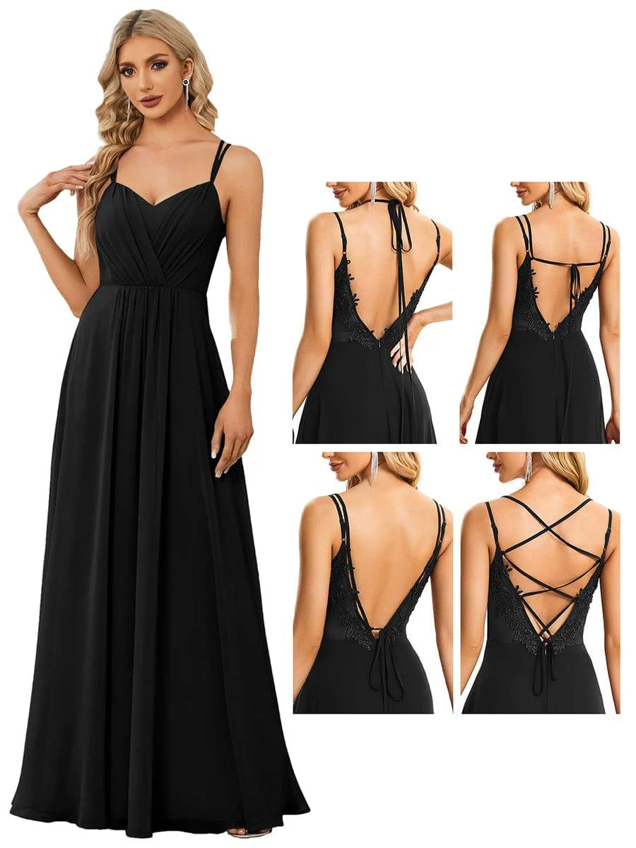 ever RUBY|Multiway Chiffon and Lace Open Back Bridesmaid Dress with Spaghetti Straps - Image 63