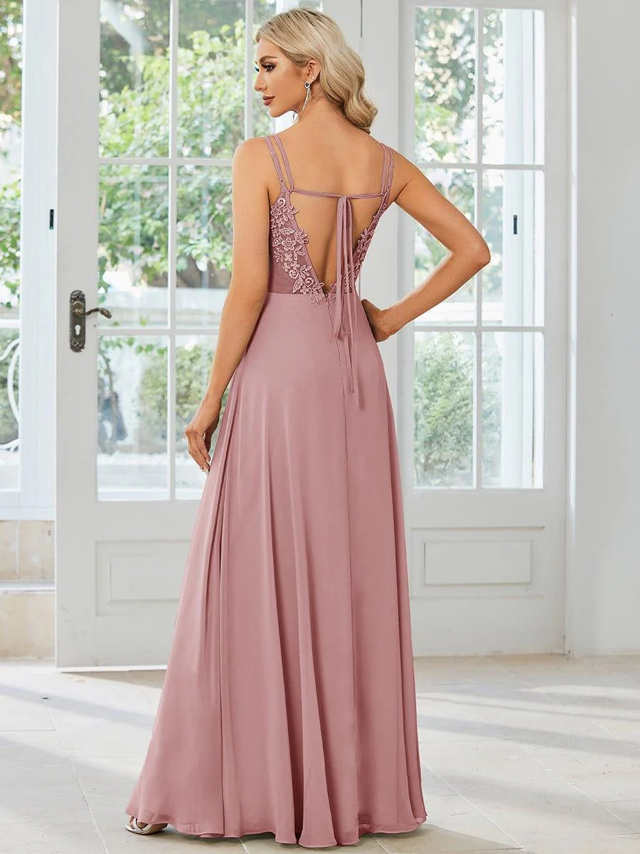 ever RUBY|Multiway Chiffon and Lace Open Back Bridesmaid Dress with Spaghetti Straps - Image 71