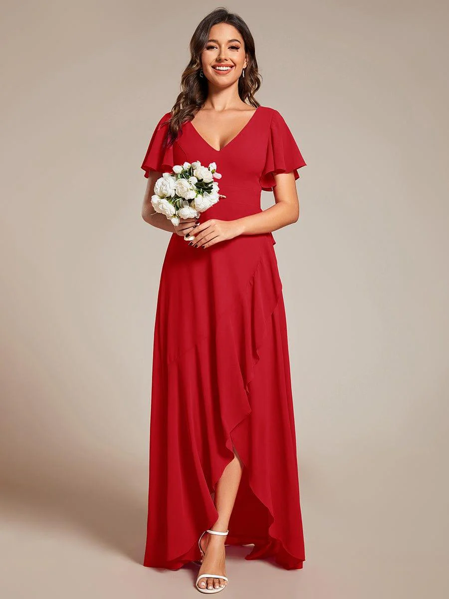 ever OREE|Chiffon Bridesmaid Dress with Lotus Leaf Hemline - Image 12
