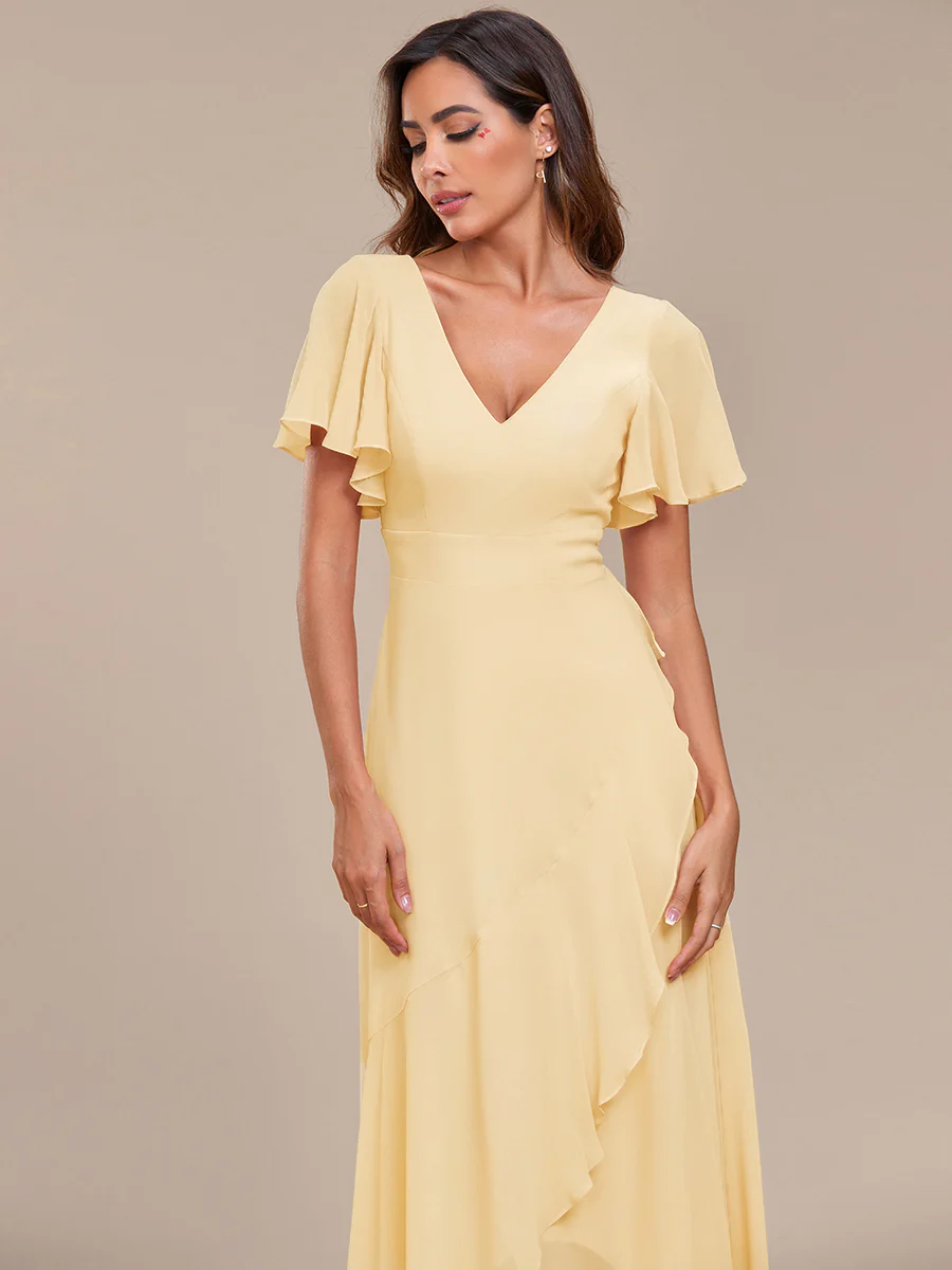 ever OREE|Chiffon Bridesmaid Dress with Lotus Leaf Hemline - Image 19