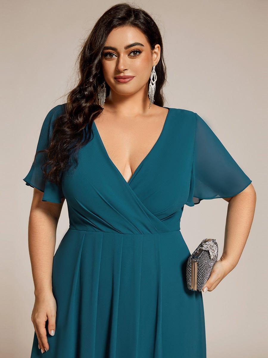 ever LARK|Chiffon Elegance Short Sleeve High-Low Bridesmaid Dress - Image 133