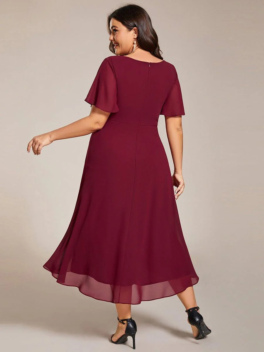 ever LARK|Chiffon Elegance Short Sleeve High-Low Bridesmaid Dress - Image 28