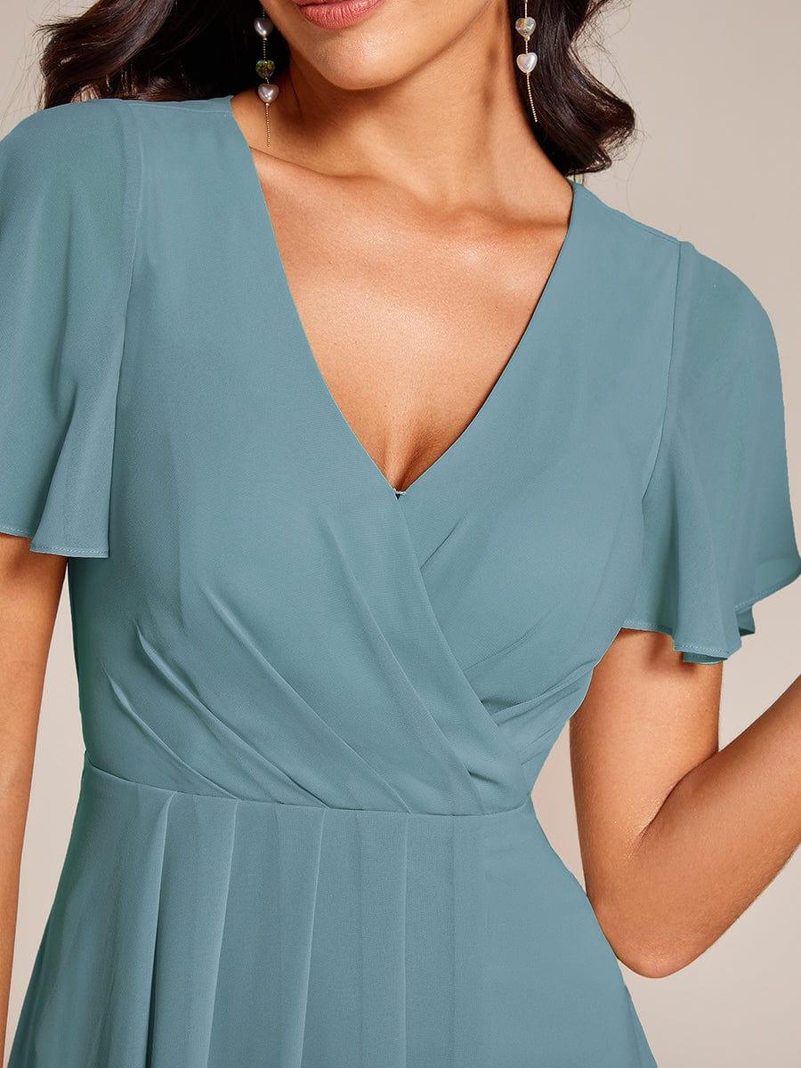 ever LARK|Chiffon Elegance Short Sleeve High-Low Bridesmaid Dress - Image 76
