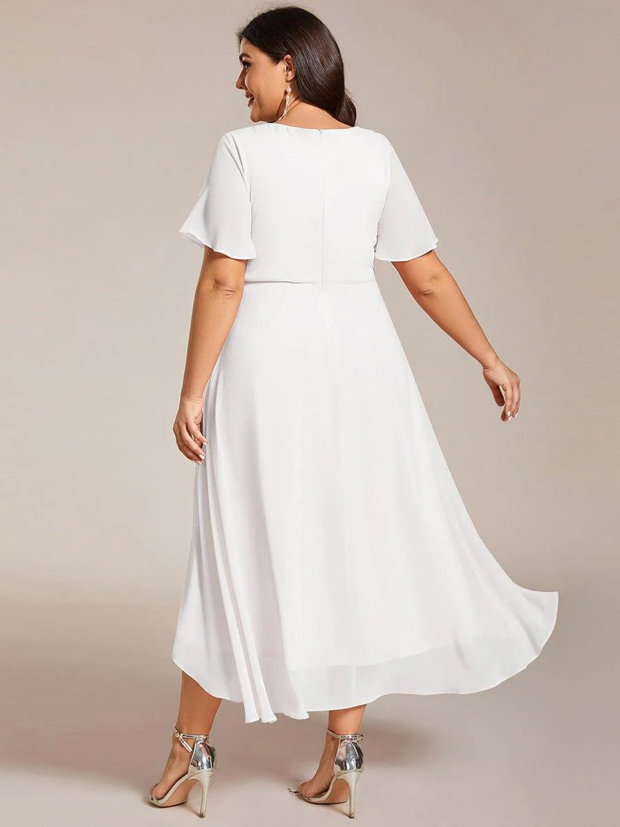 ever LARK|Chiffon Elegance Short Sleeve High-Low Wedding Guest Dress - Image 108