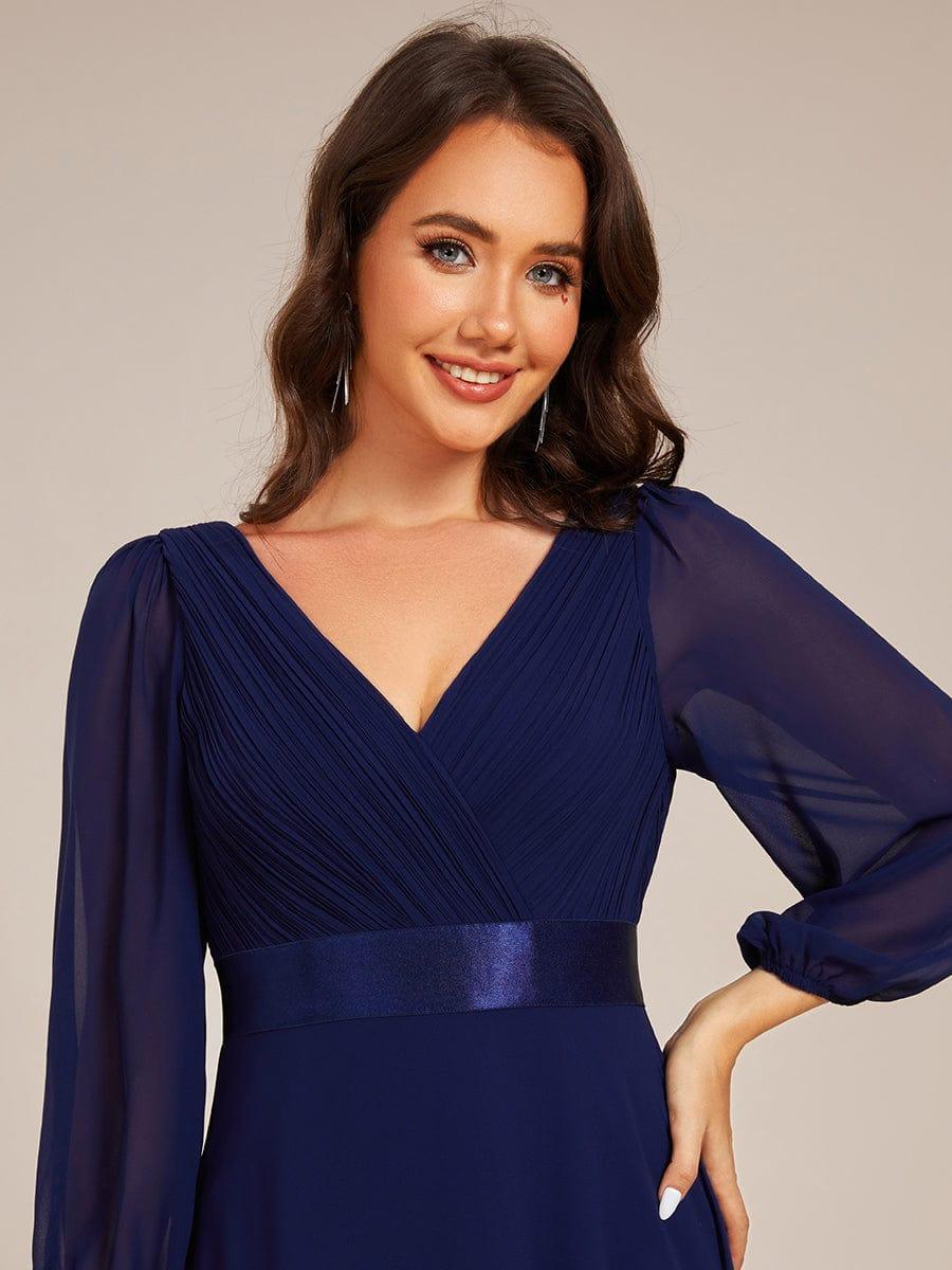 ever OLIVIA|Chiffon Long Sleeve Empire Waist Maxi Bridesmaid Dress with Pleated Detailing - Image 15